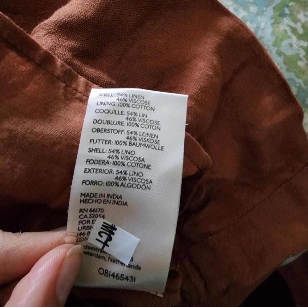 NWT Anthropologie Linen Smocked Waist Mini Dress - Picture 9 of 9